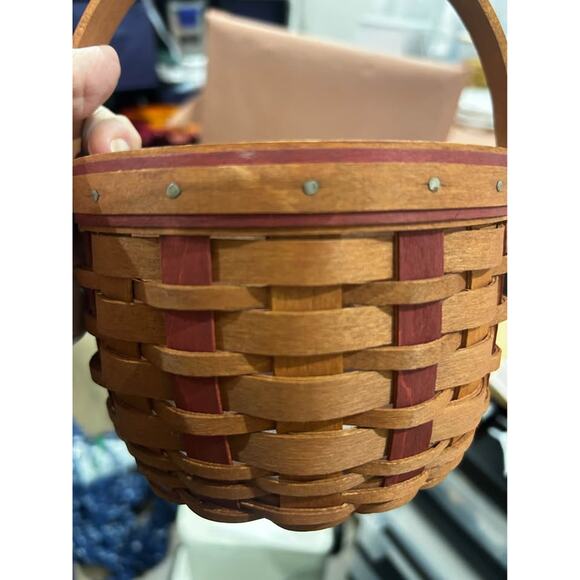2 Longaberger Cinnamon Work Baskets 5"‎ and Protectors New with tags - Picture 4 of 7